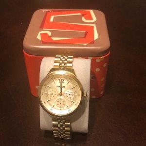 Brand New Gold Fossil Watch-Never Worn